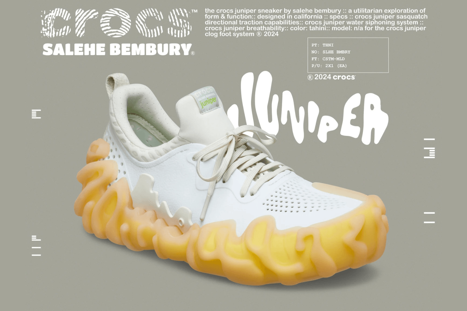 Ein Blick auf den Salehe Bembury x Crocs Juniper 'Tahini' Release