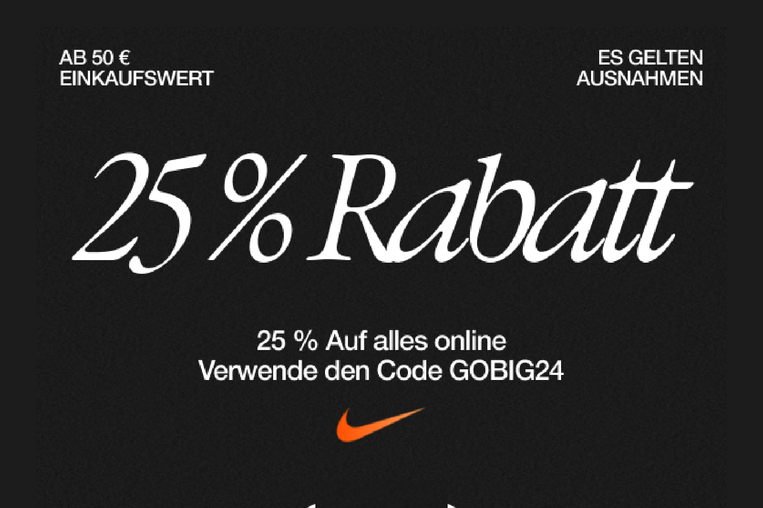 Genießt 25% Rabatt auf fast alles bei Nike