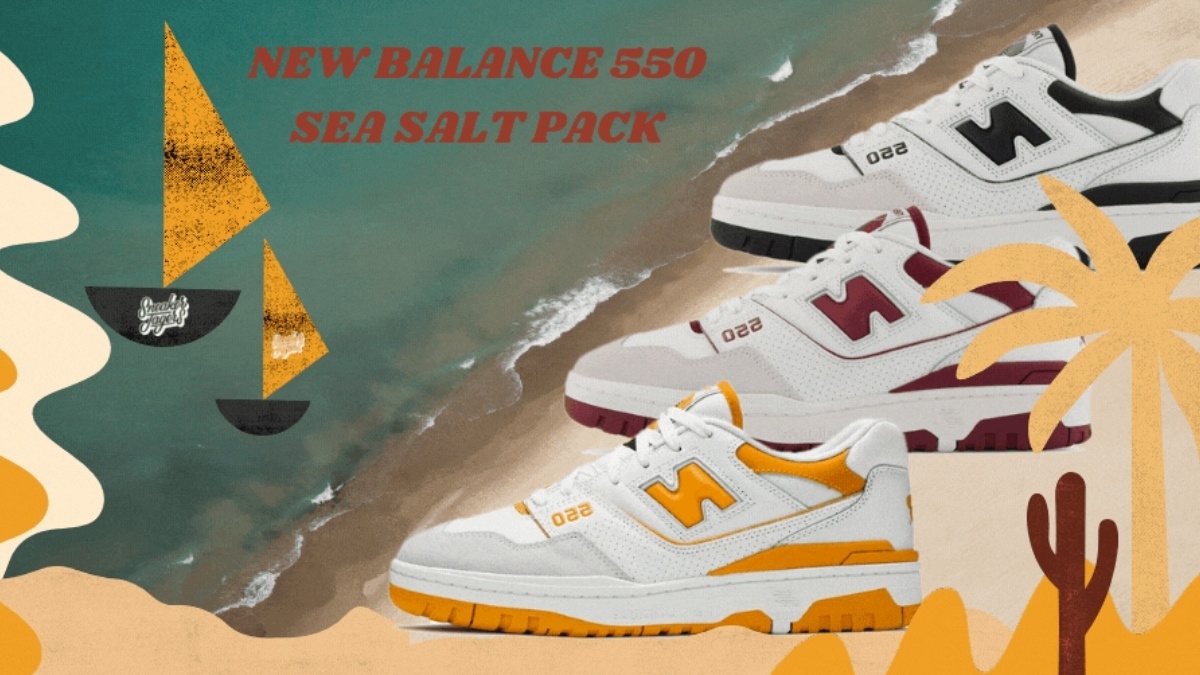 The New Balance 550 Sea Salt pack is finally dropping