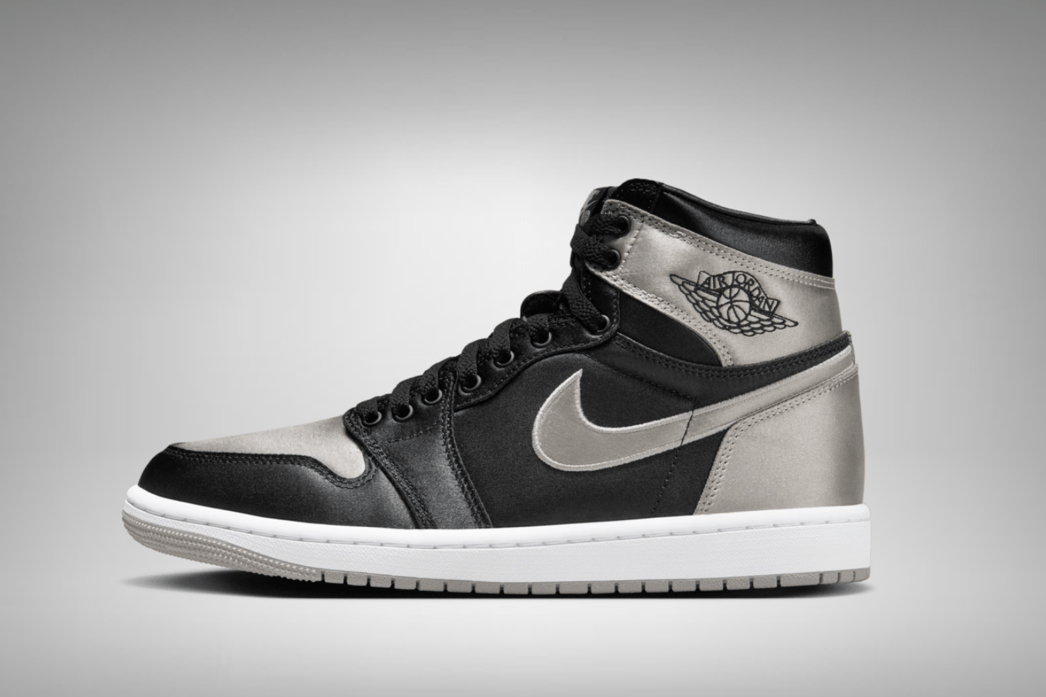 Let's take a look at the Air Jordan 1 High 'Satin Shadow'