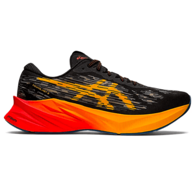 Asics Novablast black orange and red