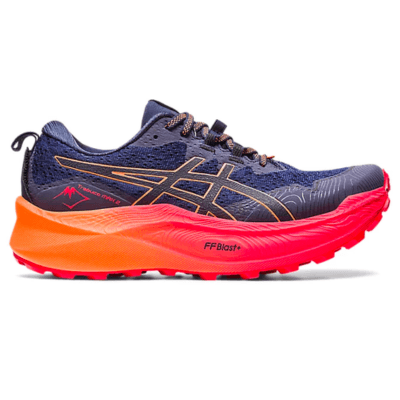 Asics Trabuco Max navy blue, orange and red