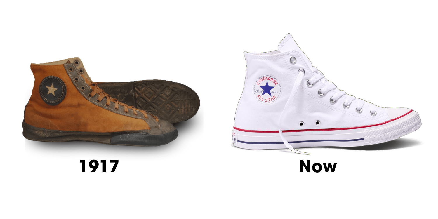 old and new converse chucks