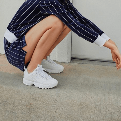 FILA Disruptor white WMNS on feet