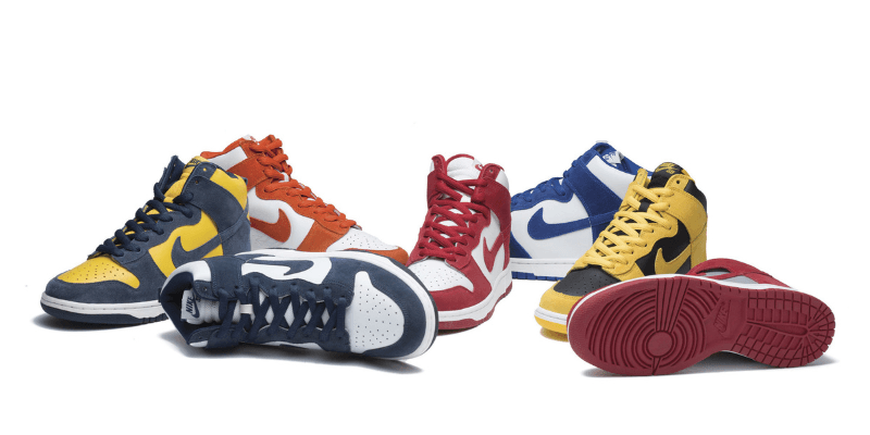 Nike Dunk High University colours