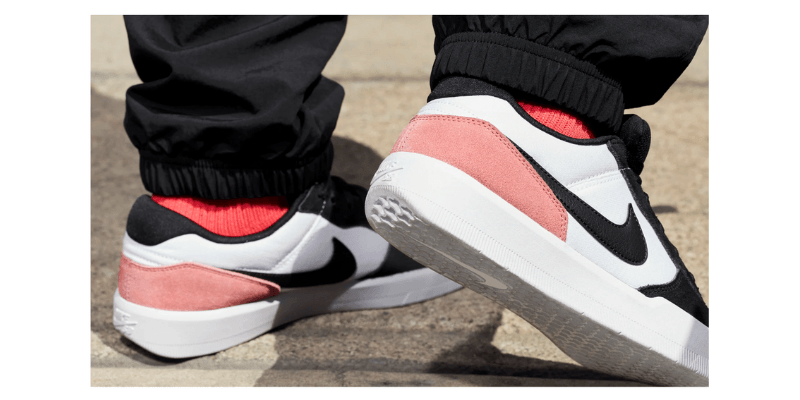 Nike SB Force 58 pink and white with black swoosh