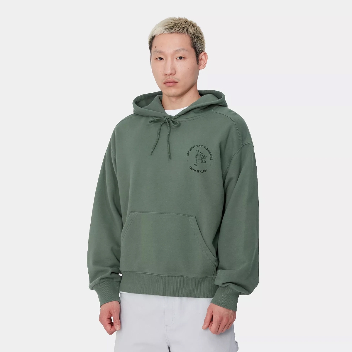 Hooded Stamp Sweat Duck Green