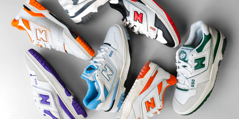 Multiple colorways of the New Balance 550