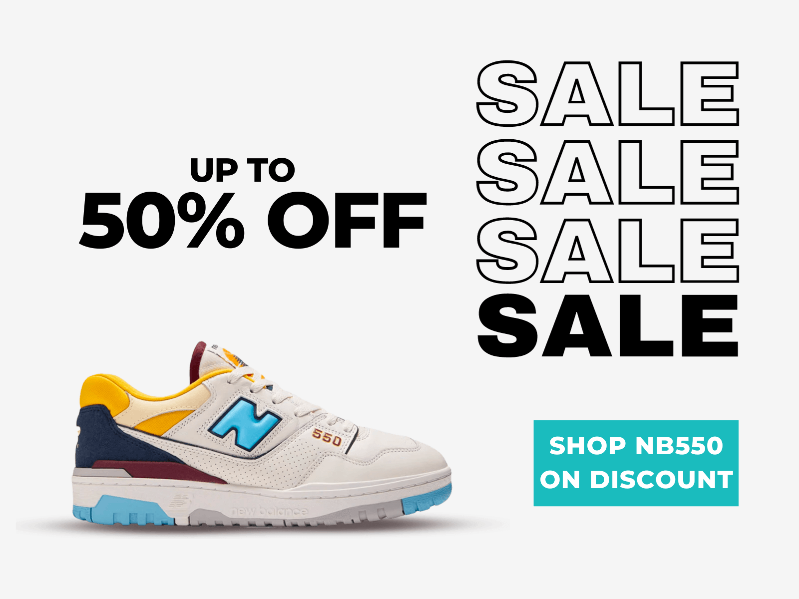 New Balance 550 sale banner