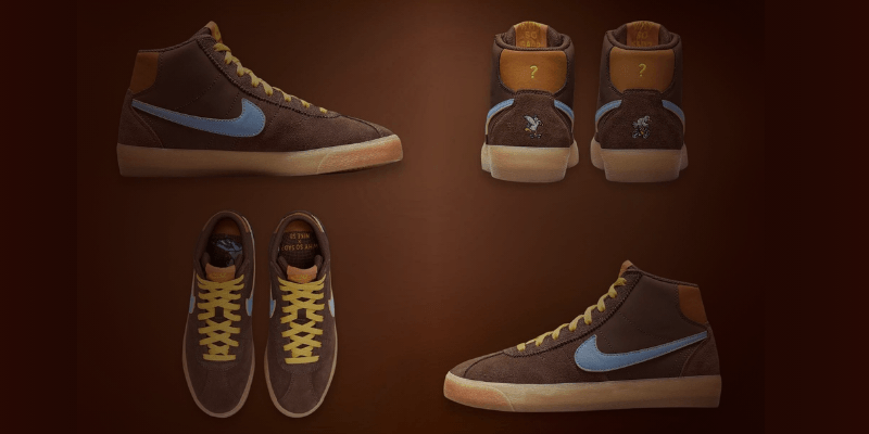 Nike SB Bruin brown with blue swoosh