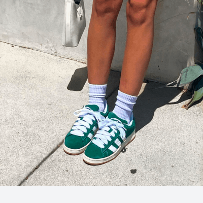 adidas Campus green WMNS on feet