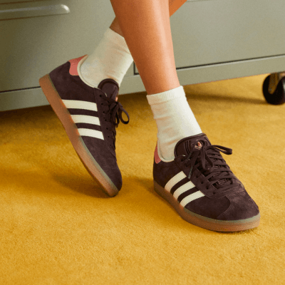 adidas Gazelle brown on feet