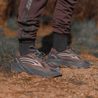 adidas Yeezy Boost 700 brown on feet