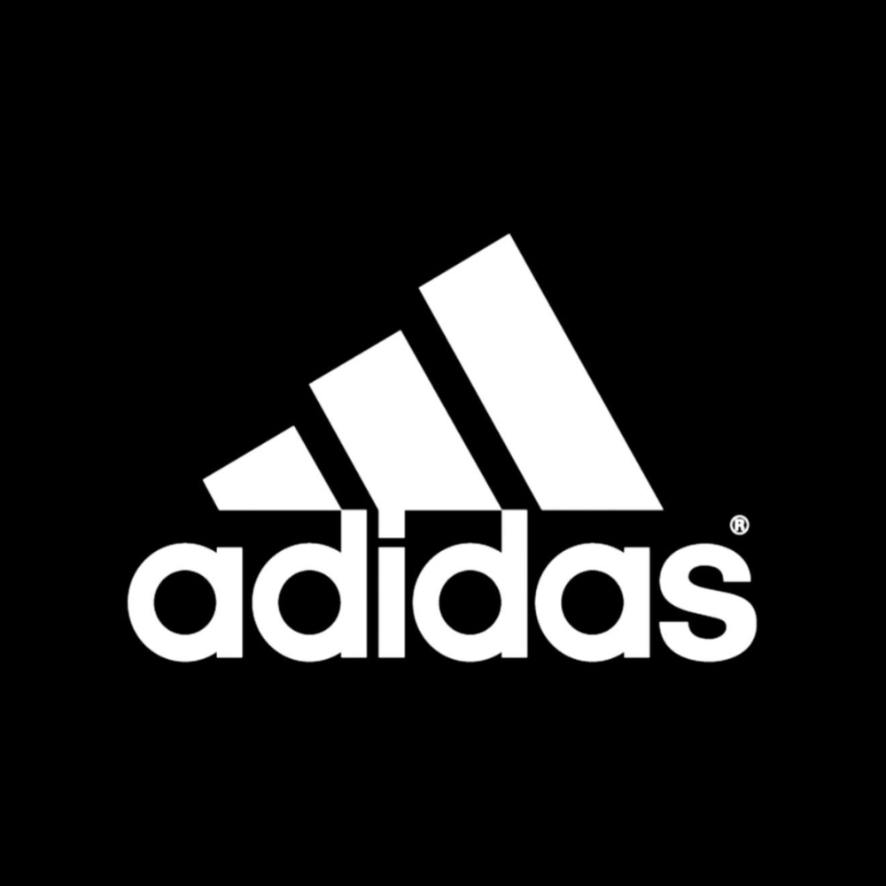 adidas logo white on black