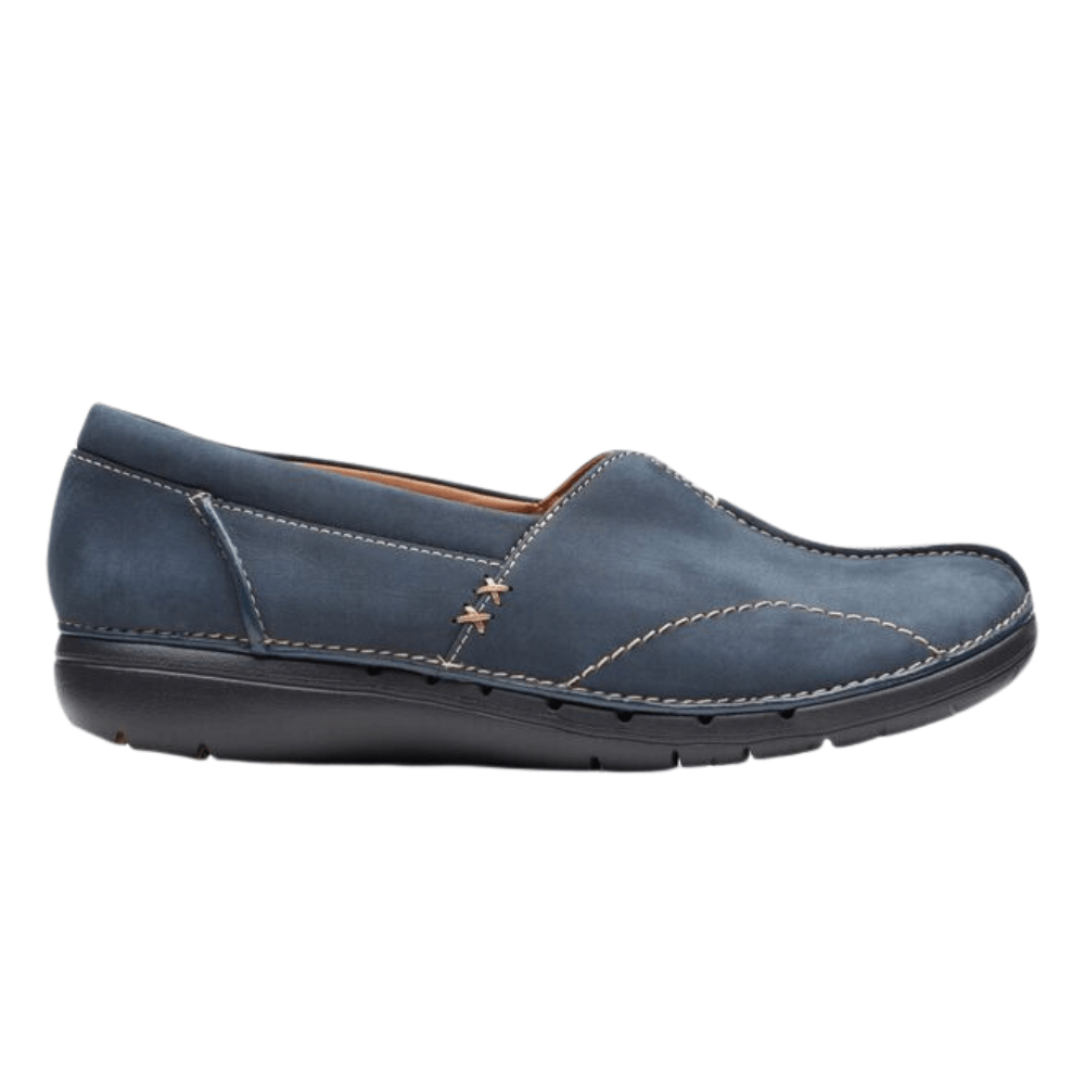 womens clarks blue slip on shoes