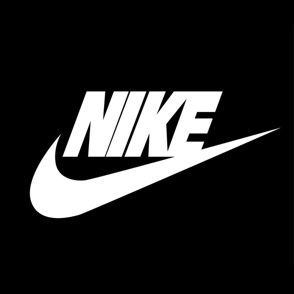 nike logo white on black