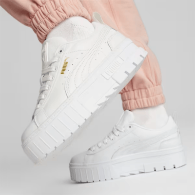 white puma mayze sneakers for women