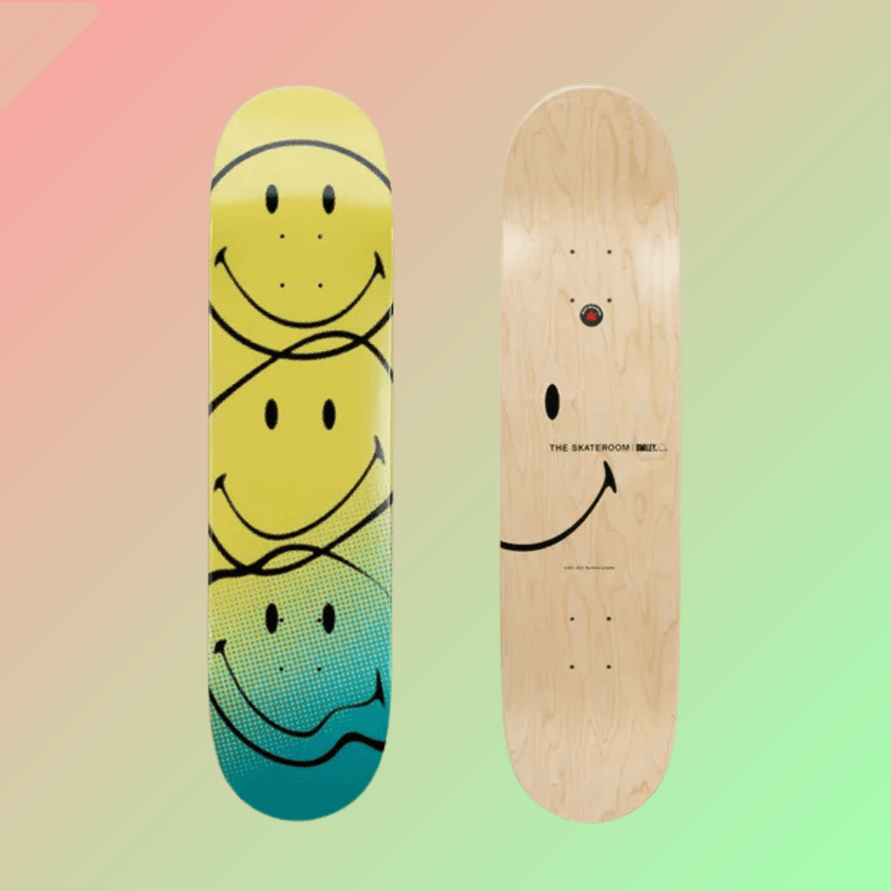 The Skateroom Smiley Collection Acid Teal Deck