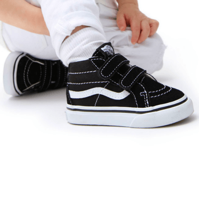 Vans Sk8 Hi TD 'Black' on baby's feet