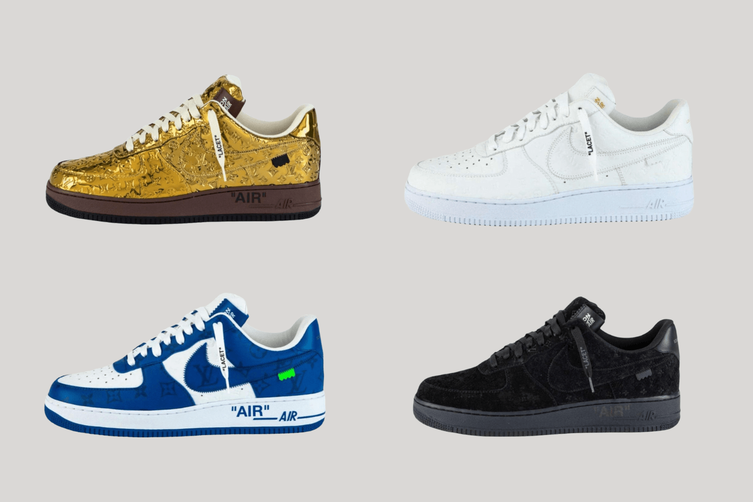 Louis Vuitton x Nike Air Force 1 retail line-up is onthuld