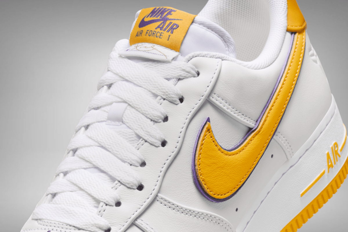 De langverwachte Kobe Bryant x Nike Air Force 1 'Lakers Home' komt eraan