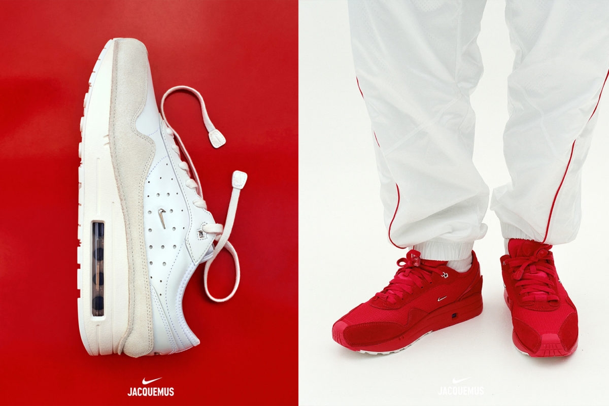 Out now: Jacquemus x Nike Air Max 1 &#8217;86 &#8216;White&#8217; &amp; &#8216;Red&#8217;
