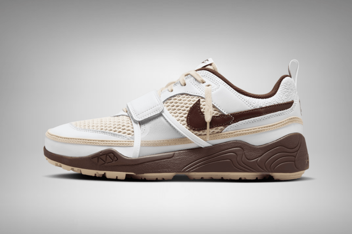 Officiële beelden van de Travis Scott x Nike Zoom Field Jaxx &#8216;Light Chocolate&#8217;