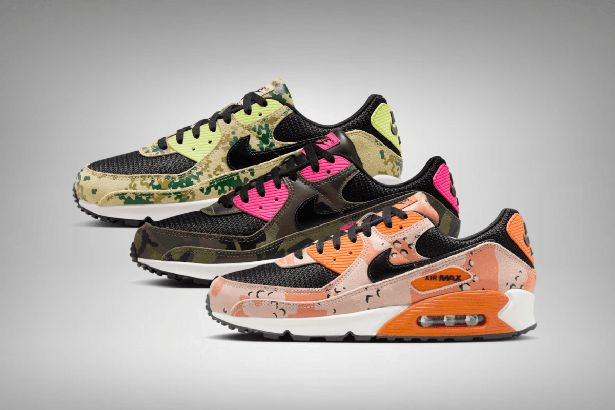 Het Nike Air Max 90 'Camo' pack komt met drie colorways