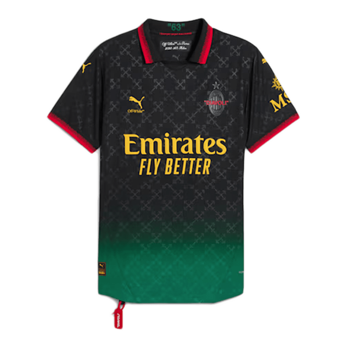 Off-White x PUMA AC Milan Authentic shirt 'Black' 783000-01