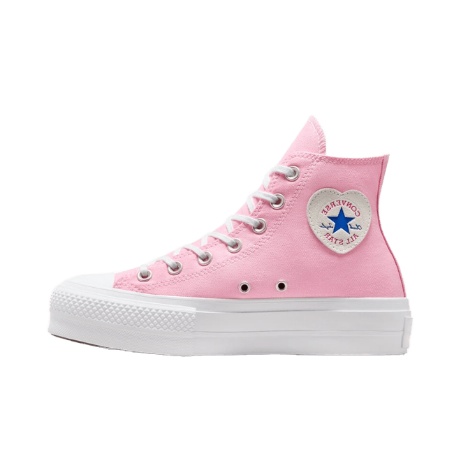 Converse Chuck Taylor All Star Lift Platform Heart Patch Pink, White