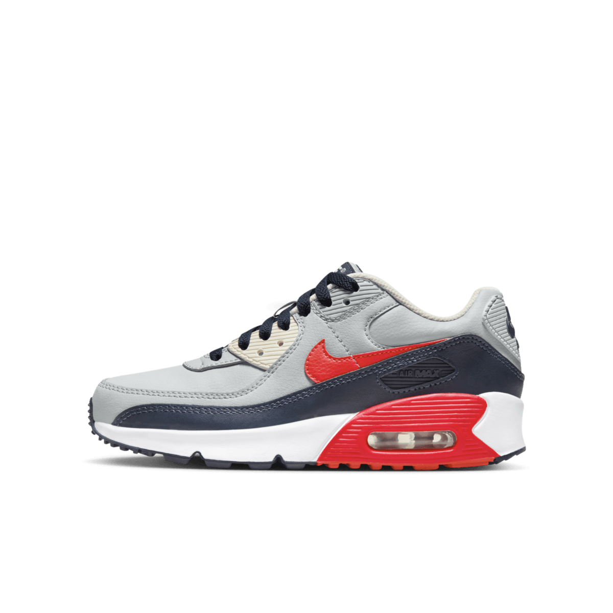 Nike Air Max 90 LTR GS 'Light Smoke Grey Bright Crimson' CD6864-021