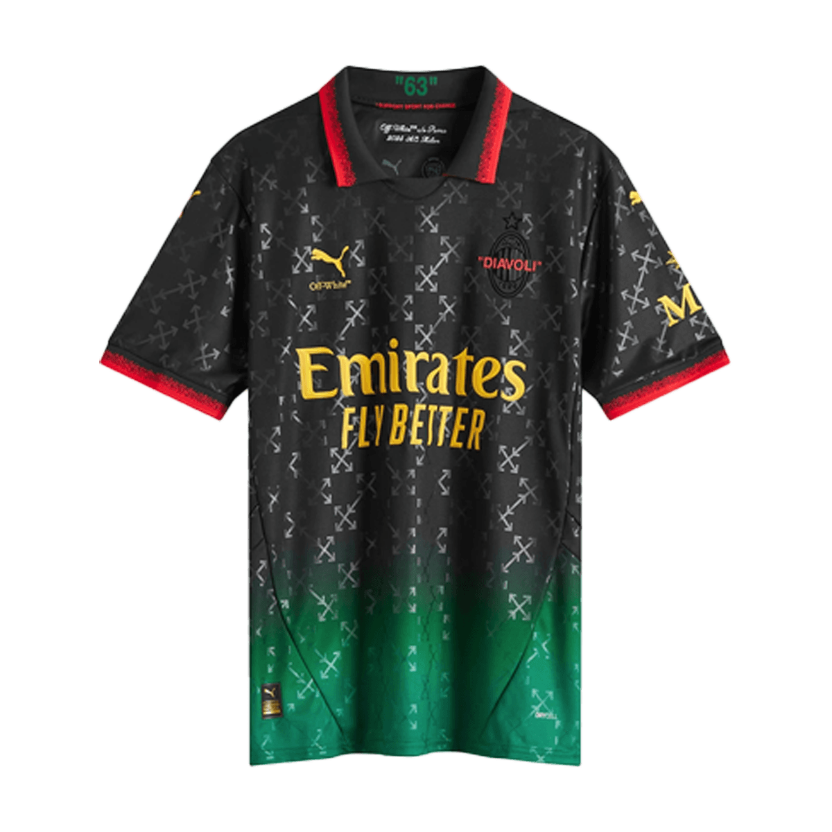 Off-White x PUMA AC Milan Jersey 'Black' 783001-01