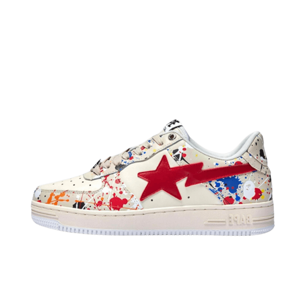 BAPE Bapesta Low 'Paint Splatter - Ivory' 1I20191009-IVY