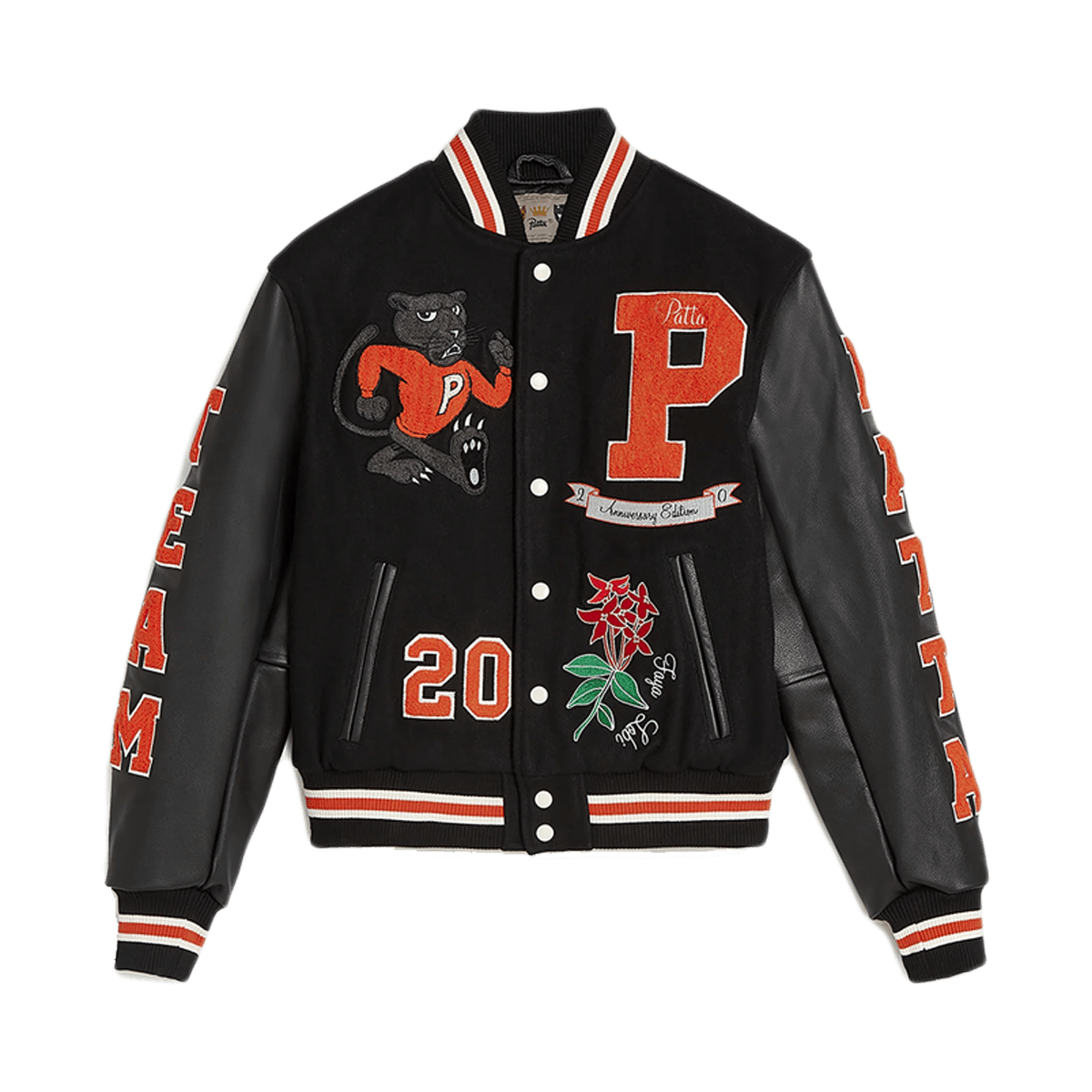 Patta 20th Anniversary Varsity Jacket 'Black & Orange'