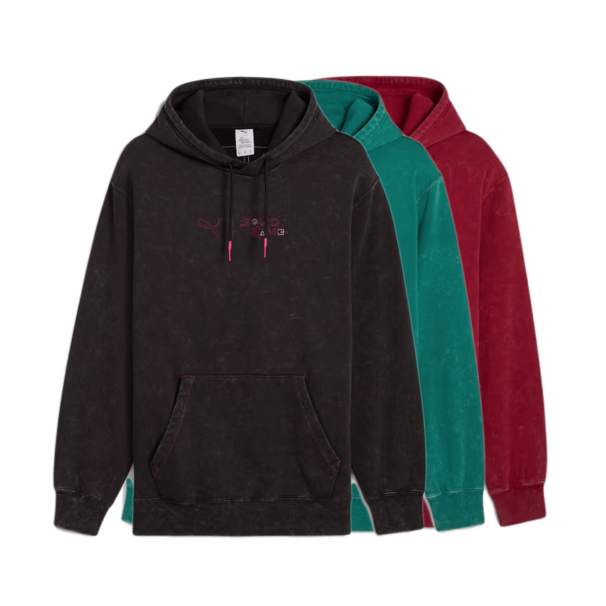 Squid Game x PUMA Hoodie 'Black/Intense Red/Mint Tea'