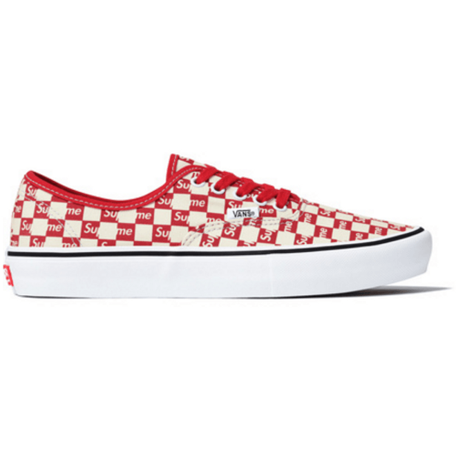 Vans Authentic Supreme Red Checker Logo