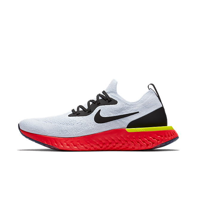 Nike Epic React Flyknit White Bright Crimson AQ0067-103