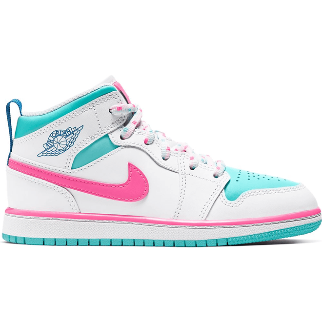 Jordan 1 Mid White Pink Green Soar (PS) 640737-102