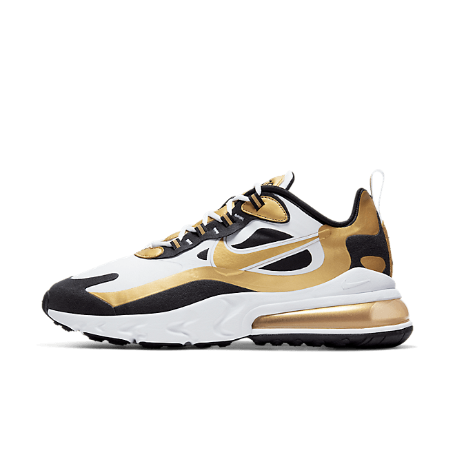 Nike Air Max 270 React White Black Metallic Gold CW7298-100