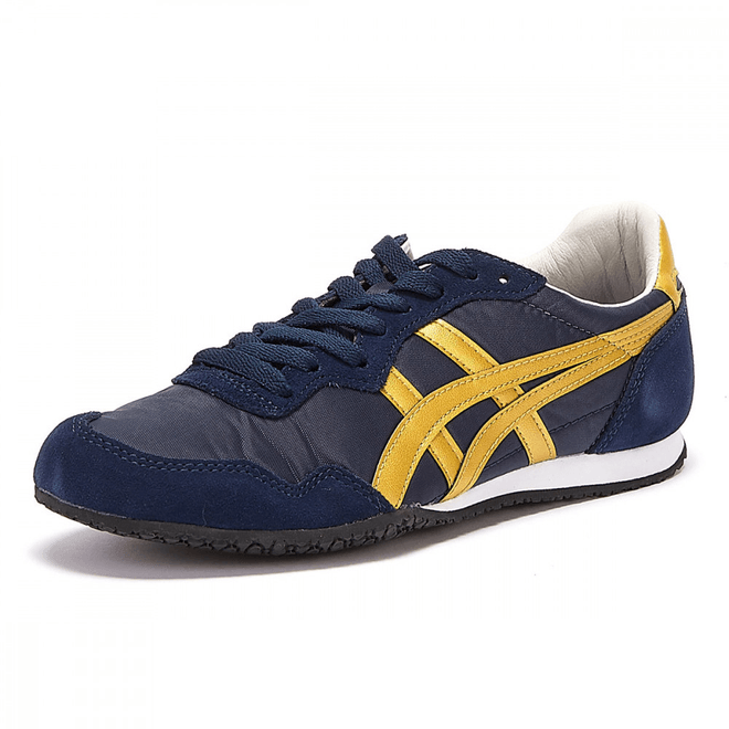 Onitsuka Tiger Serrano Mens Navy / Gold Trainers | 1183B400-400 ...