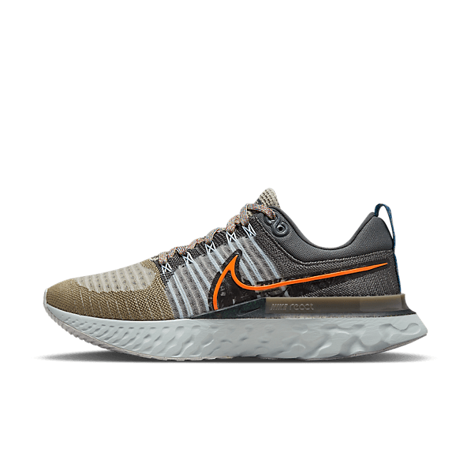 Nike React Infinity Run Flyknit 2 Light Bone Grey Orange