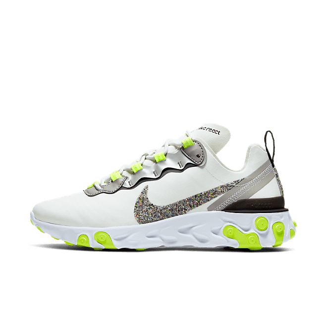 Womens Nike React Element 55 PRM White Grey Volt WMNS CD6964-100