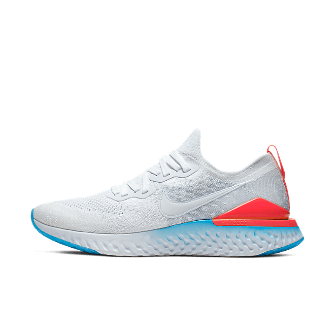 Nike Epic React Flyknit 2 White Blue Hero Crimson CJ7794-146