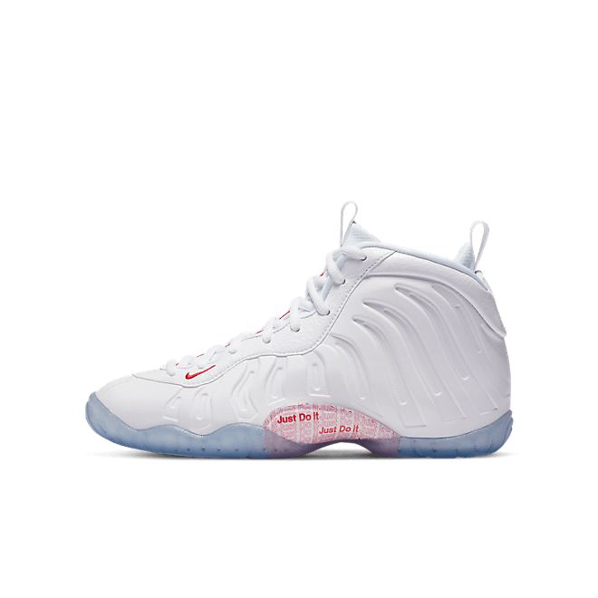 Kids Nike Little Posite One GS 'Bodega Plastic Bag' White/White/University Red