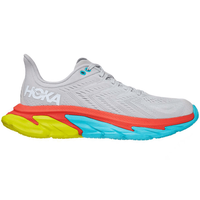 Hoka One One Clifton Edge Lunar Rock Cyan Red