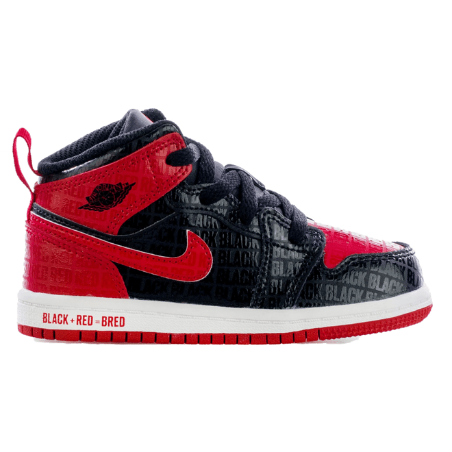 Jordan 1 Mid Black + Red = Bred (TD) DM9649-001