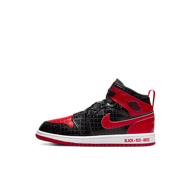 Jordan 1 Mid Black Red Bred (PS) DM9651-001