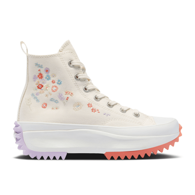 Converse Run Star Hike Platform High 'Embroidered Floral - Egret' A01583C