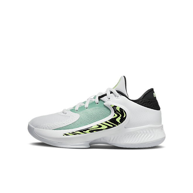 Kids Nike Freak 4 GS White Volt Basketball  DQ0553-100