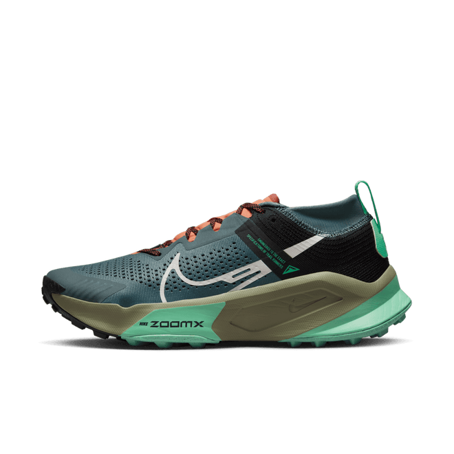 Nike ZoomX Zegama Trail Light Slate Grey Glow Green Bone Black